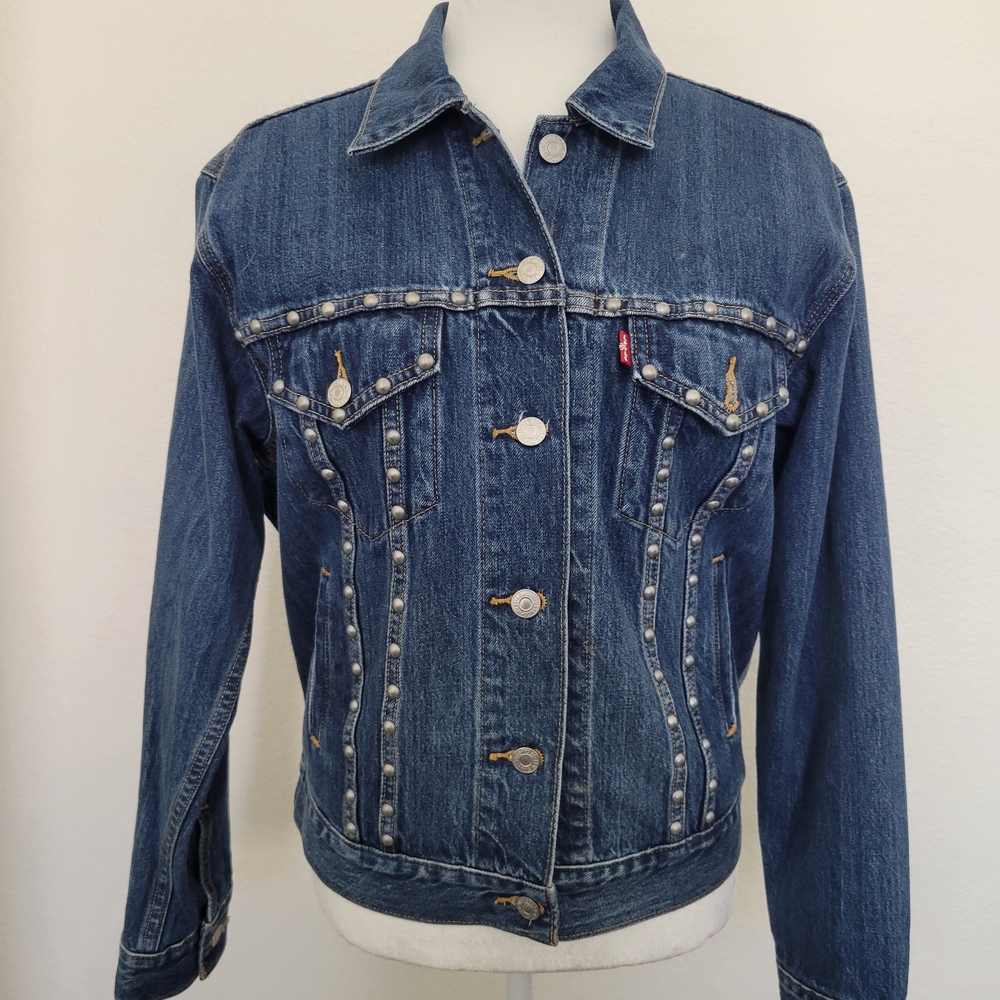 Levi's Blue Denim Jacket with Stud Accents